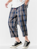 Men's Daily Wear Loose Summer Plaid Casual Pants