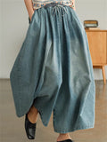 Women's Spring Summer Drawstring Plus Size Wide Leg Jeans