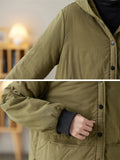 Women's Solid Color All Match Hooded Short Cotton Coat