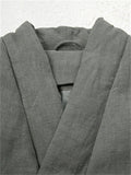 Men's Winter Plain Linen One Button Cotton Padded Coat