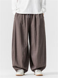 Men's Casual Plus Size Wide Leg Cotton Pants