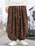 Plus Size Bamboo Jacquard Baggy Corduroy Pants for Men