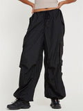 Summer High Waist Drawstring Baggy Cargo Pants for Women