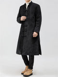 Men's Mid-length Corduroy Oriental Style Thickended Overcoats