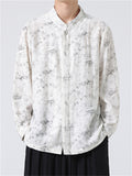 Chinese Style Men's Stand-up Collar Vintage Jacquard Shirt