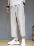 Loose Cozy Cotton Linen Ankle Length Casual Pants for Men