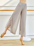 Flowy Mesh Side Split Wide Leg Pants for Women