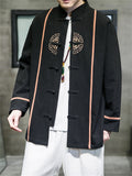 Men's Trendy Embroidered Button Closure Jacket