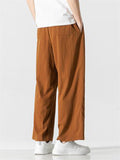 Chinese Style Men's Straight Leg Ice Silk Pants