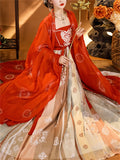 Tang Dynasty Costume Ladies Flowy Han Chinese Clothing Dress