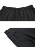 Black Gothic Pleated Tapered Pants for Women