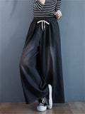 Leisure Large Size High-Rise Wide Leg Jeans for Women