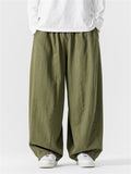 Men's Casual Plus Size Wide Leg Cotton Pants