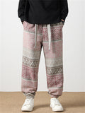 Men's Cozy Ethnic Style Jacquard Ankle-tied Pants