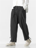 Men's Leisure All Match Lace Up Cozy Linen Pants