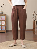 100% Linen Extra Loose Tapered Pants for Women