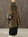 Women's Autumn Oversized Zipper Windproof Knee-Length Coat