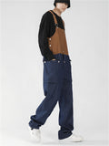 Men's Fashion Leisure Contrast Color Denim Overalls