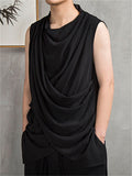 Men's Buddhism Plain Linen Summer Sleeveless Shirt