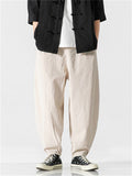 Men's Chinese Style Cotton Linen Baggy Casual Pants