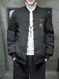 Men's Stylish Embroidery Chinese Style Cotton Padded Coats