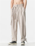 Men's Leisure All Match Lace Up Cozy Linen Pants