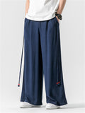 Male Chic Side Strap Design Chinese Style Pants