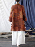 Female Oversized Ethnic Style Printed Mid-Length Jackets