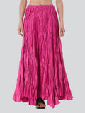 Solid Color Crinkled Maxi Skirts for Ladies