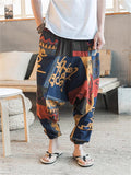 Ethnic Style Abstract Print Oversized Harem Pants for Men