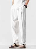 Men's Comfort Elastic Waist Regular Fit Linen Pants