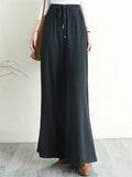 Women's Casual Oversized Cotton Linen Wide Leg Pants