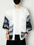 Chinese Style Printed Men's Open Front Comfy Shirts