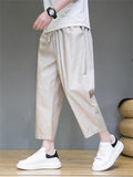 Loose Cozy Cotton Linen Ankle Length Casual Pants for Men