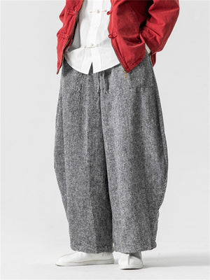 Men's Chinese Style Autumn Oversized Thick Pants