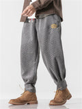 Men's Stylish Embroidery Corduroy Plaid Casual Pants