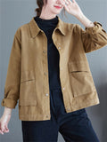 Women's Casual Lapel Single-Breasted Loose Jacket