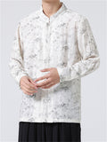 Chinese Style Men's Stand-up Collar Vintage Jacquard Shirt