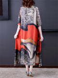 Summer Cozy Oversized Women Abstract Print Mid-Length Dress