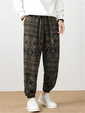 Men's Cozy Ethnic Style Jacquard Ankle-tied Pants