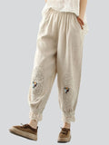 Women's Vintage Lace Patchwork Linen Harem Pants