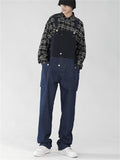 Men's Fashion Leisure Contrast Color Denim Overalls