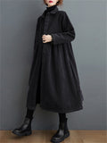 Women's Stylish Corduroy Long Coat for Winter