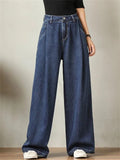 Women's Fashionable High Waisted Wide Leg Jeans