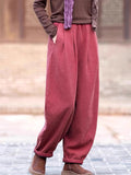 Women's Warm Thickened Cotton Linen Pants for Winter