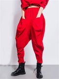 Hip-Hop Front Pocket Loose Harem Pants for Women