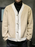 Casual V Neck Button Up Baseball Coat for Men