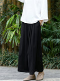 Women's Casual High Waist Side Lace Up Wide Leg Pants