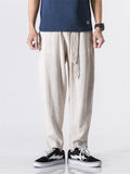 Men's Original Simple Linen Lace Up Casual Trousers