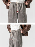 Men's Chinese Style Jacquard Winter Thickened Tapered Pants